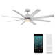 Renegade 8 - Blade Outdoor / Indoor Smart Ceiling Fan with Remote Control and LED Light Kit Included, Works With Alexa and iOS or Android App