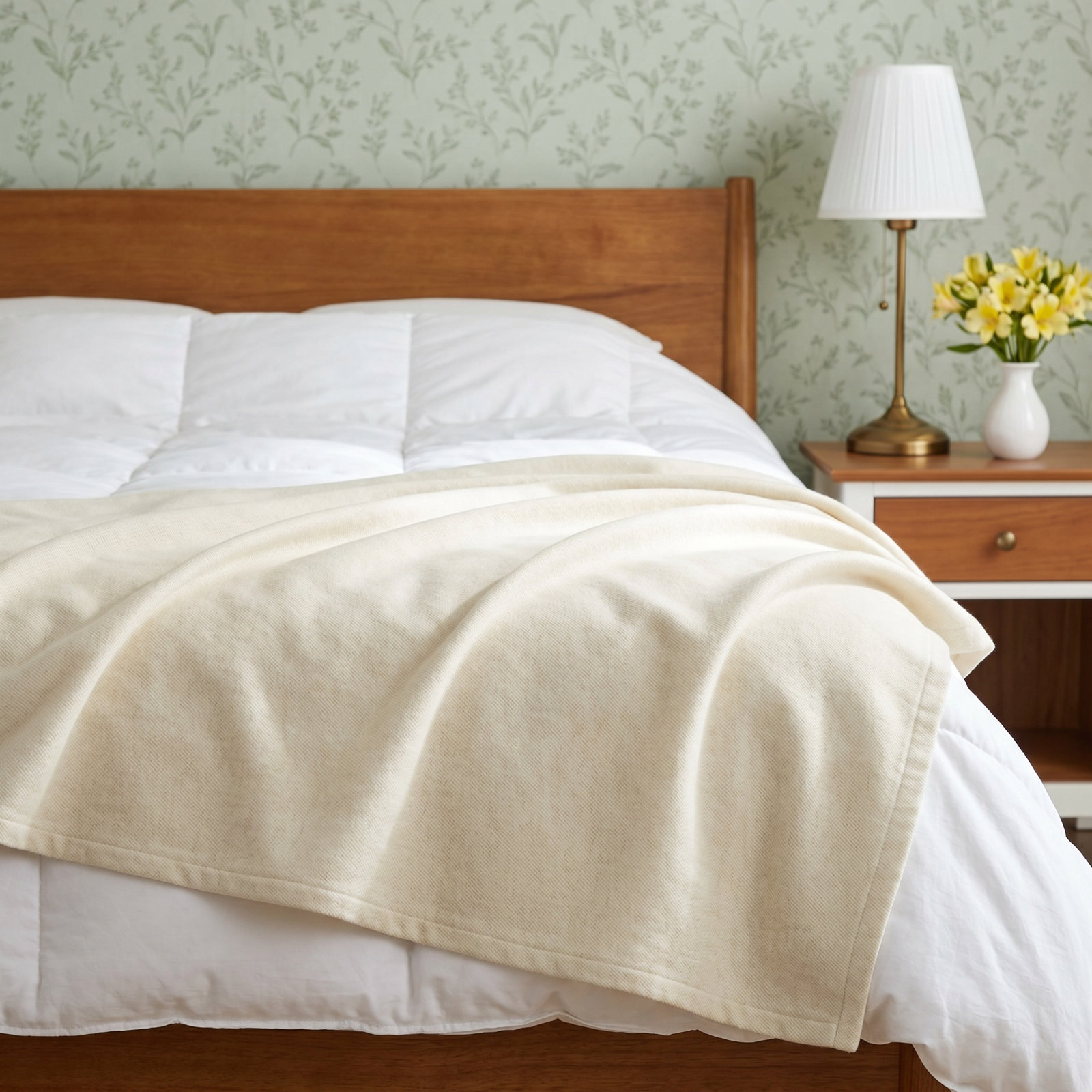Aydan Lambswool Throw Blanket, 90" W x 90" L, 6, Beige