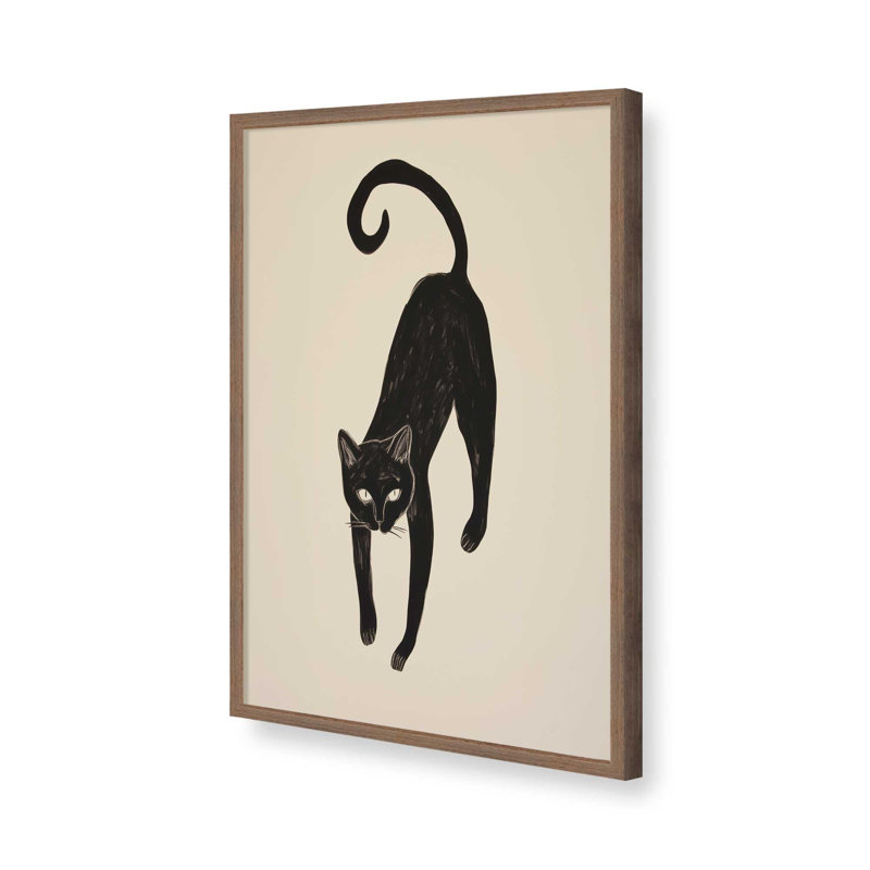 «Black Cat Portrait In Matisse» par Cocoon Design, reproduction d'art sur toile, H 32 po x l 24 po, Brun