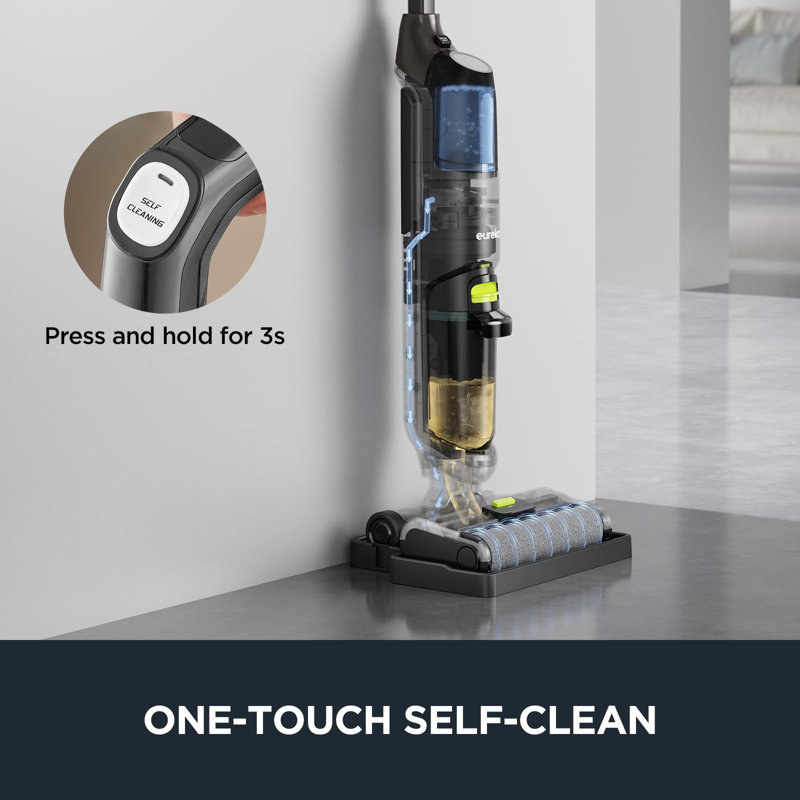 Aspirateur eau et poussière sans fil Eureka, aspirateur-laveuse avec système autonettoyant, léger, idéal pour les planchers en bois franc, les animaux domestiques et les saletés collantes, noir, NEW400