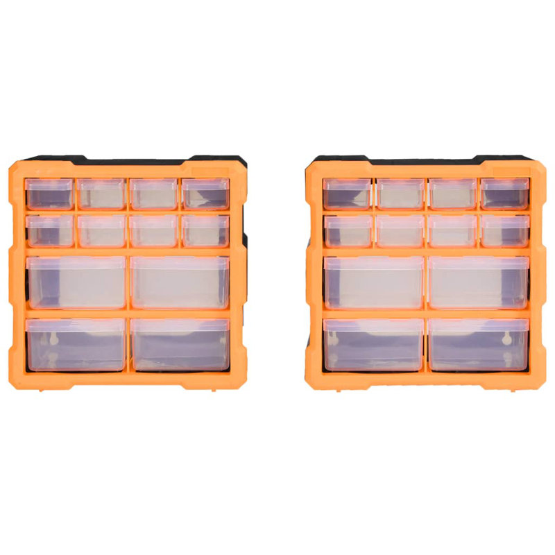 Rebrilliant Plastic Decorative Bin, Orange/Black