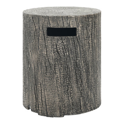 16X20 Inch Magnesium Oxide Tank Holder And Side Table, Grey Appearance, Round Design, Lightweight Concrete, No Assembly For Outdoor Recreation Gathering