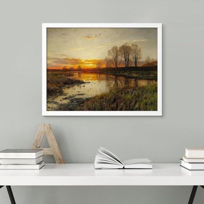 «Natural Scenery Vintage Wall Art Natural Landscape Country Farmhouse», reproduction d'art encadrée sur papier