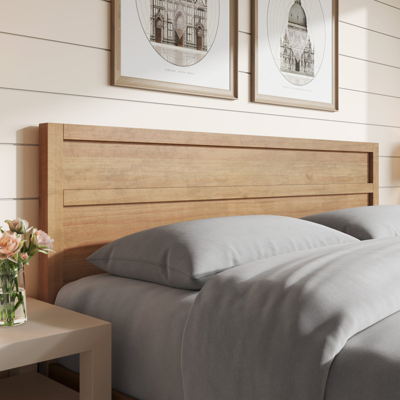 Maddox Modern Wood Panel Headboard, Natural, King