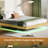 Oak - Colored King Floating Bed Frame, Wave Curve Wood Texture, Led Lights, High Strength Alloy Invisible Suspension, Pure Tranquil Sleep Frame For King, Color, Metal Smart Lighting-1362833519-1362833516