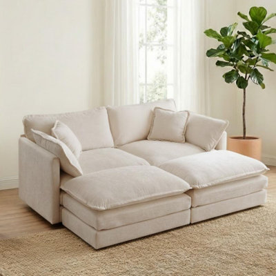 Canapé modulaire avec 2 repose-pieds Comfy