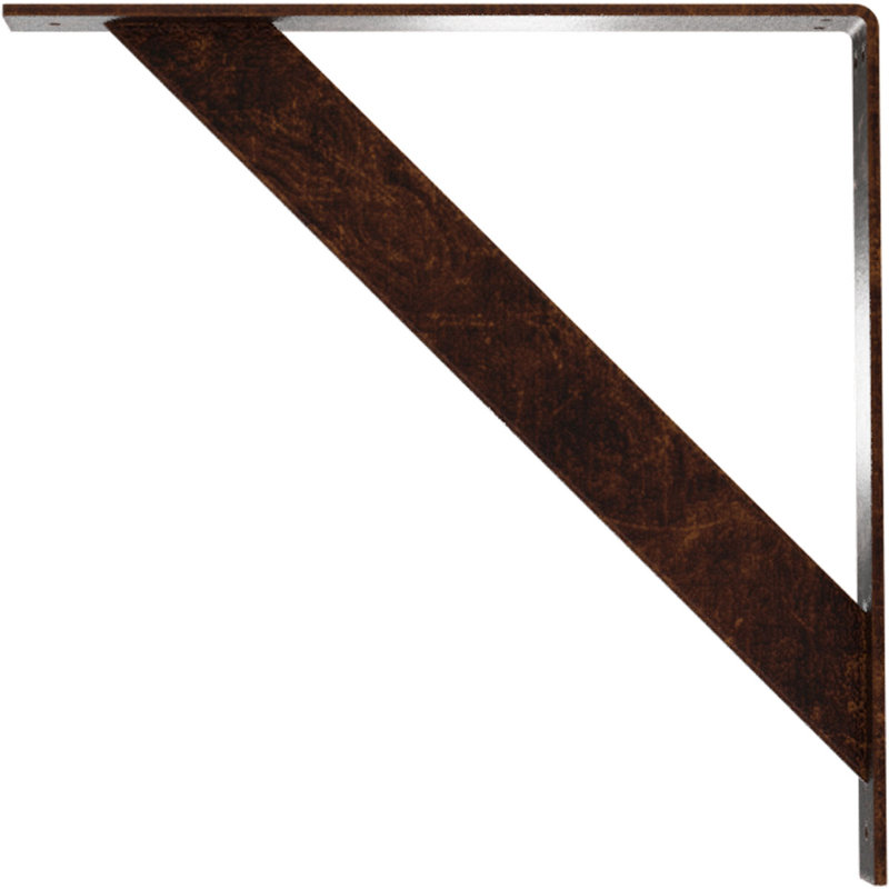 Support traditionnel en acier, Cuivre antique, H 18 po x l 2 po x P 18 po