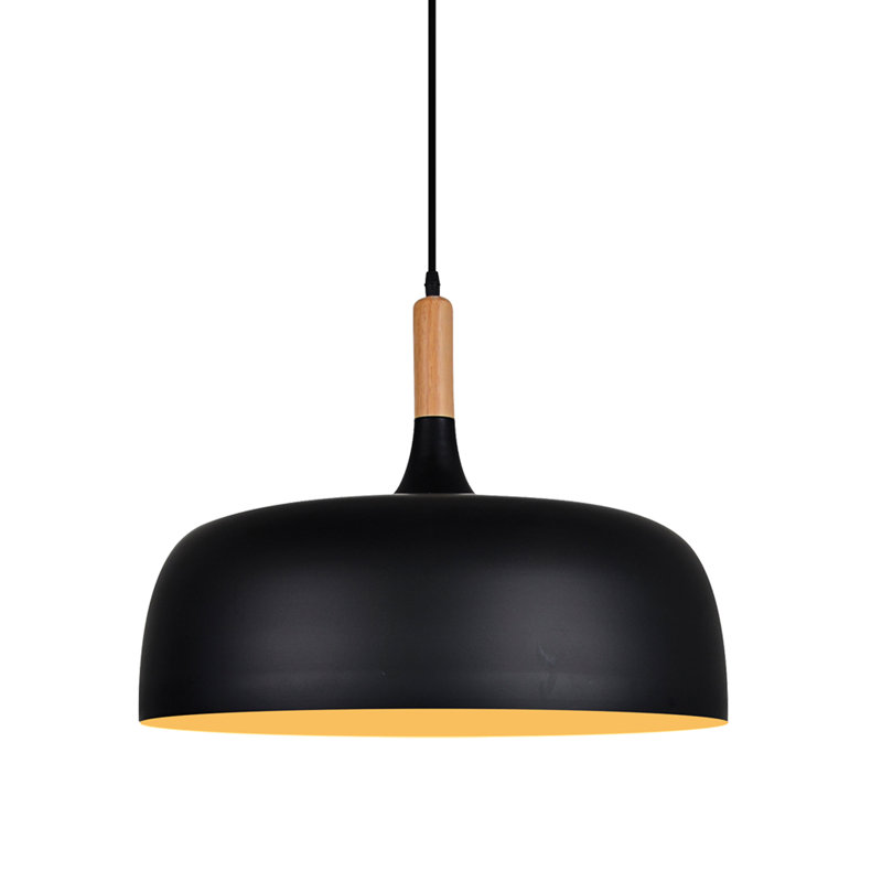 Lundquist 1 - Light Black Dome Pendant, 120cm H x 48cm W x 48cm D