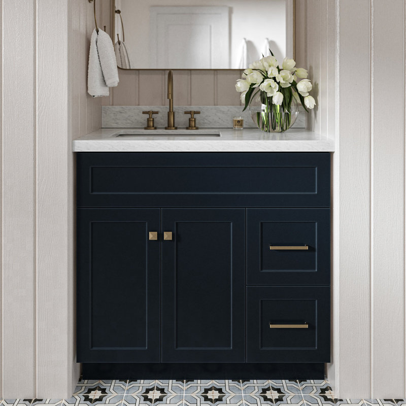 Ensemble de meuble-lavabo simple 37 po Hamlet, Bleu minuit
