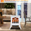 Electric Fireplace 17", White, 750W - 1500W, Realistic Logs And Flame, Overheat Protected Heating Unit & Appliance