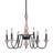 Enye 6 - Light Steel Dimmable Chandelier