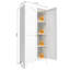 Armoire de rangement en métal de 61 po avec 2 portes galbées et tablettes réglables de couleur blanche pour le couloir, la chambre à coucher de la cuisine - construction en acier, la chambre à coucher à faible consommation d'espace, le matériel de bureau,-407181981