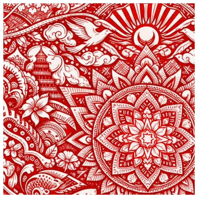 Couvertures complexes d'art rouge mandala, 50 po L x 60 po H
