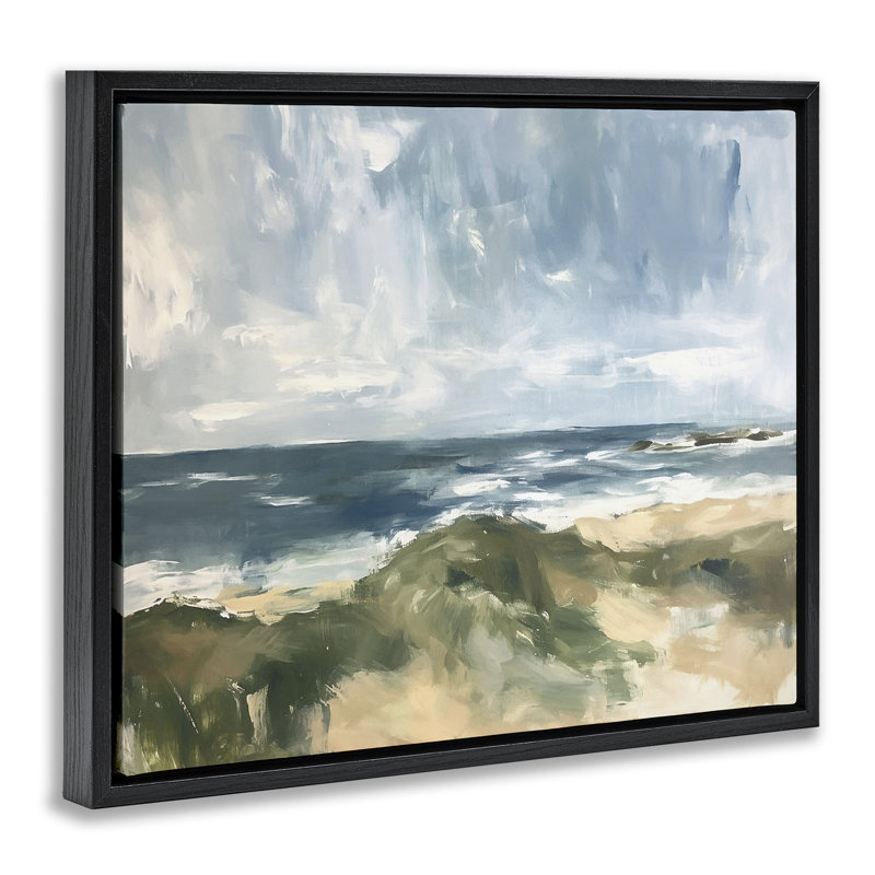 "Coastal Wilderness Scenery", art mural sur toile flottante par Ramona Murdock, Cadre flottant noir de jais