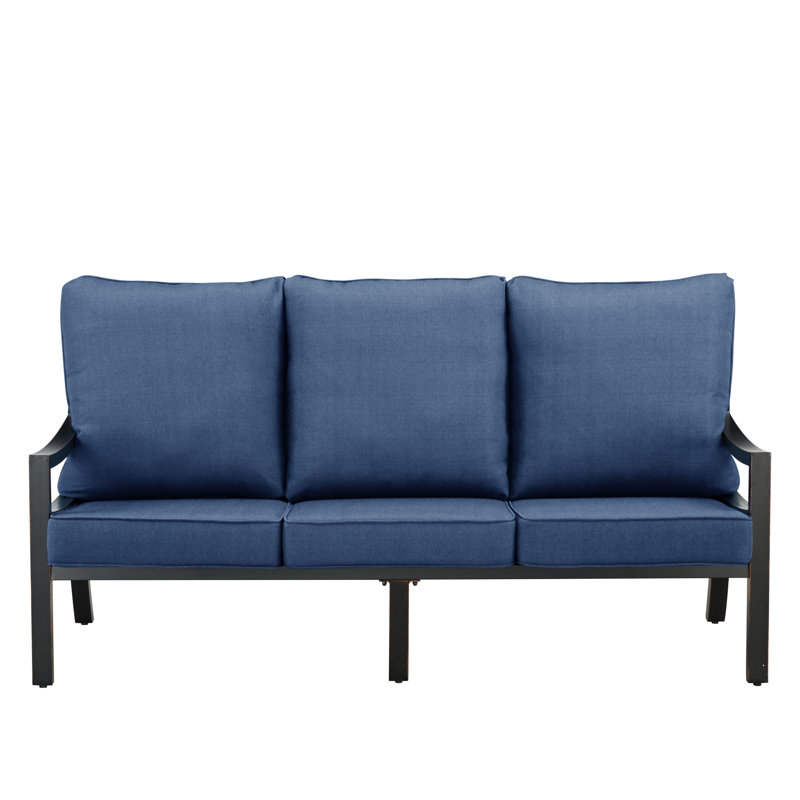 Canapé d'extérieur avec coussins 76,5 po Rodesta, Bleu