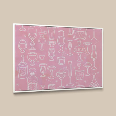 Pink Champagne Pattern by Sundance Graphics - Graphic Art on Canvas
