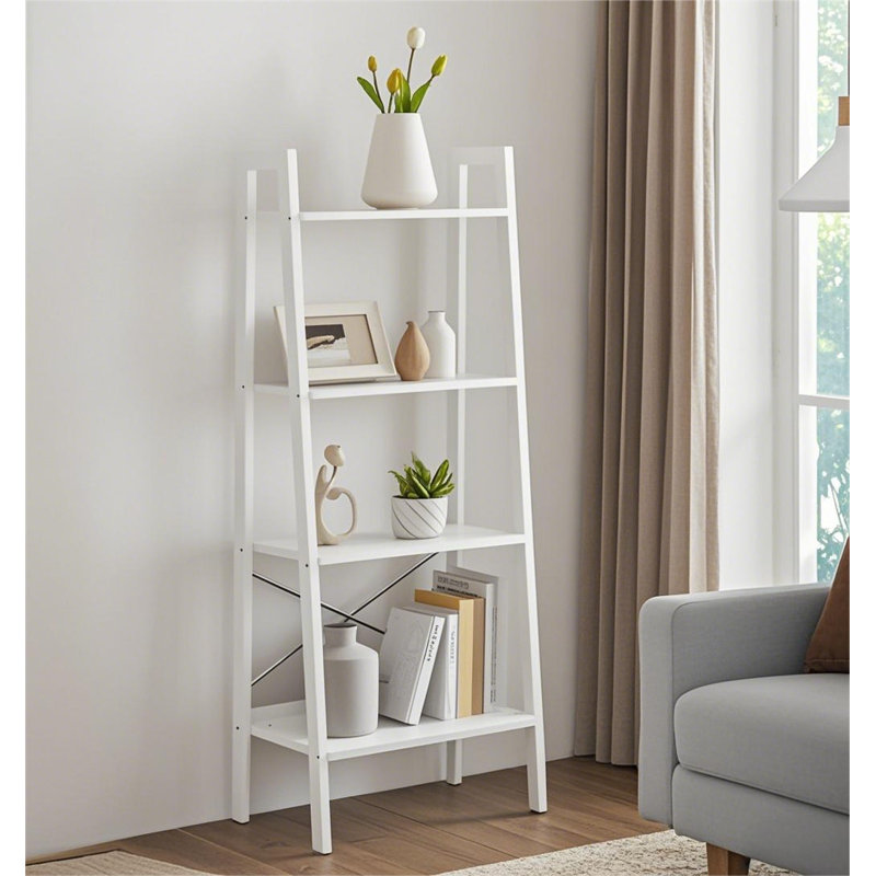 Parikh Ladder Bookcase, White