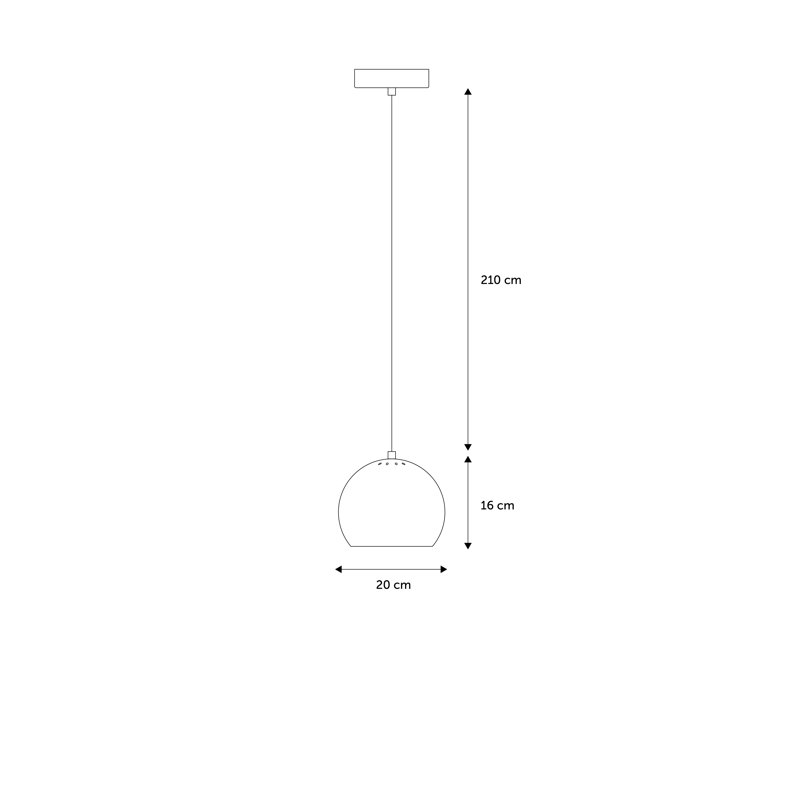 Auhert 1 - Light Chrome Single Pendant, 16" H x 20" W x 20" D