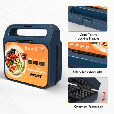 1000W 3 In 1 Sandwich Maker