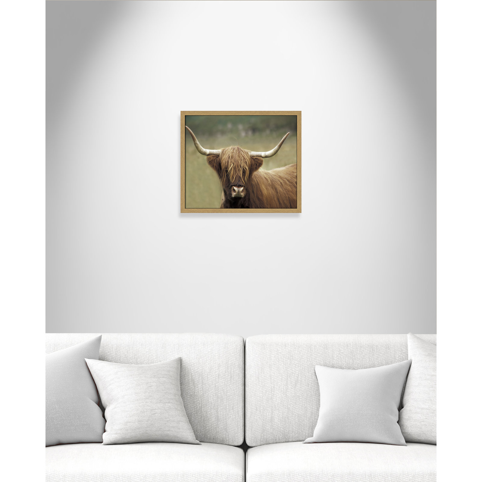 Frederic "Highland Afternoon" Print, Natural Wood Grain Framed, 16" H x 19" W x 0.75" D