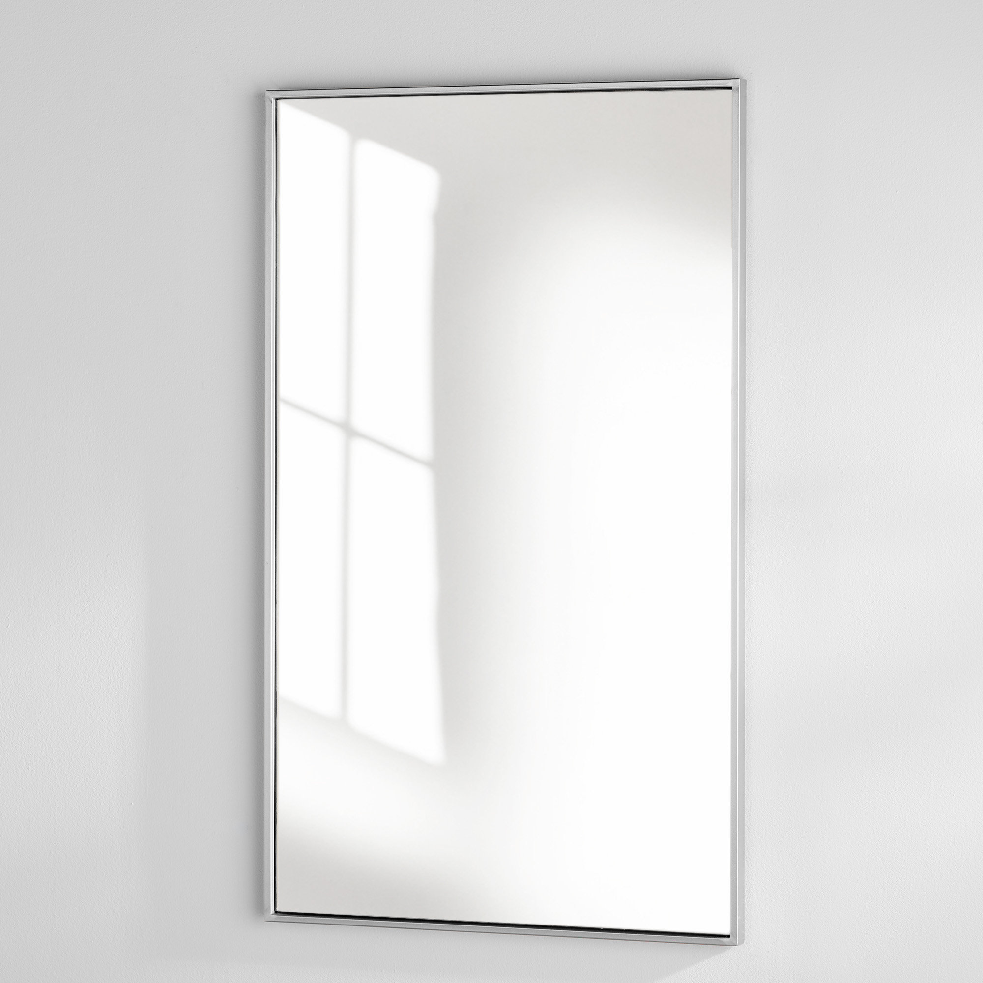 Sabine Metal Rectangle Wall Mirror, 40" x 24", Silver