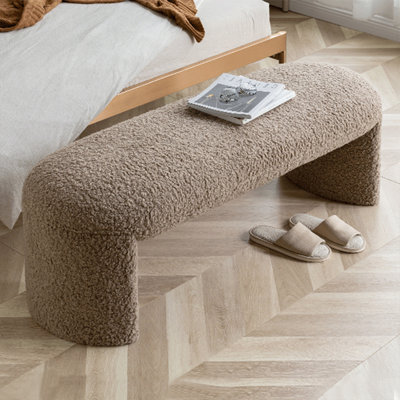 Khaki Upholstered Bench