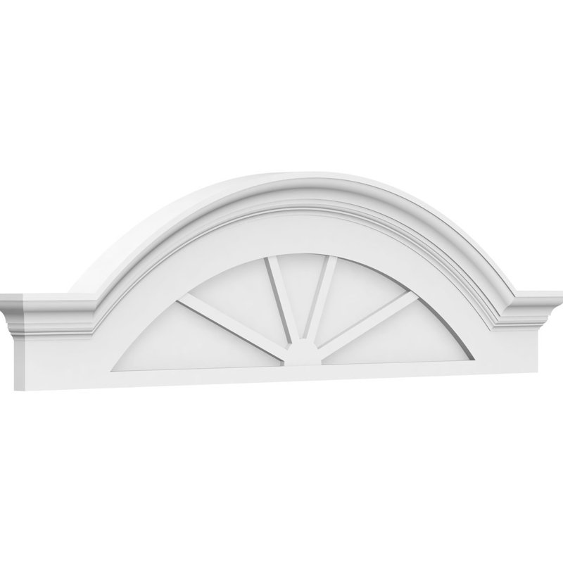 Arête de segment avec frontons en PVC de qualité architecturale à 4 branches Flankers, H 20 1/2 po x l 78 po x P 2 1/2 po