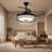 42-inch Black Bird's Nest Bluetooth Invisible Fan Light Remote Control Three-color Lighting Bluetooth Music Playback Silent Large Air Volume Design