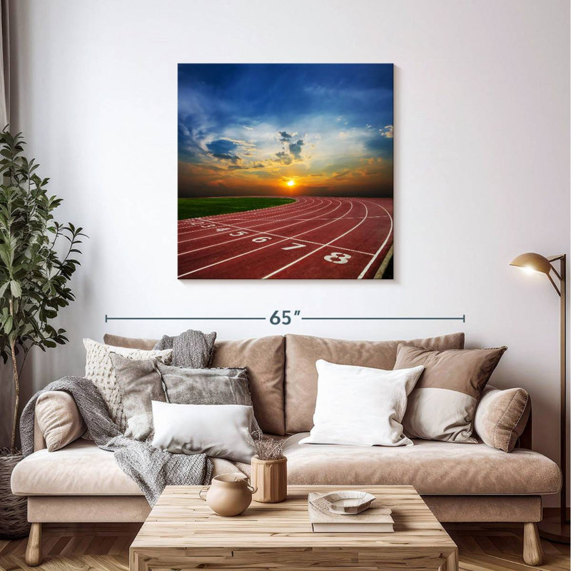 Sireci Track Field To Sunrise, 39" H x 39" W