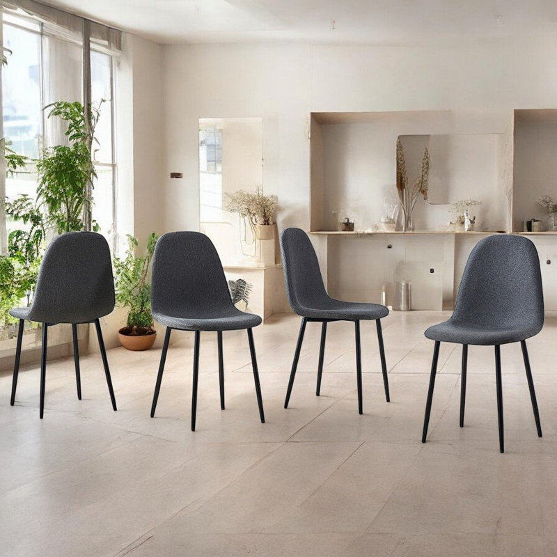 Kortana 17.3'' H Fabric Side Chair, Gray