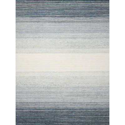Lagos Wool Ombre Area Rug in Gray Blue/Light Blue/Ivory