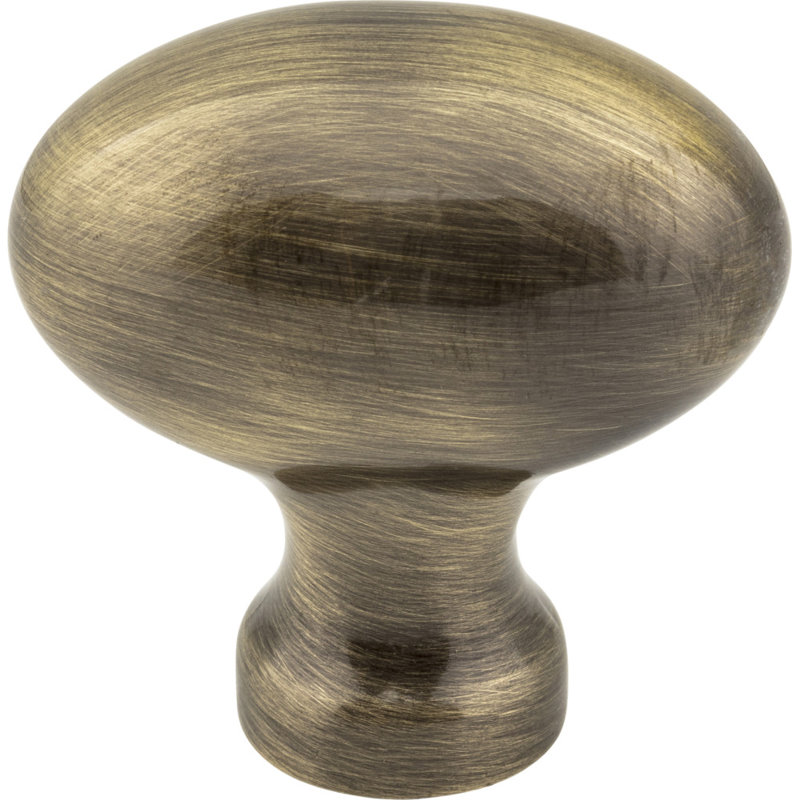 Lyon Oval Knob, Brushed Antique Brass