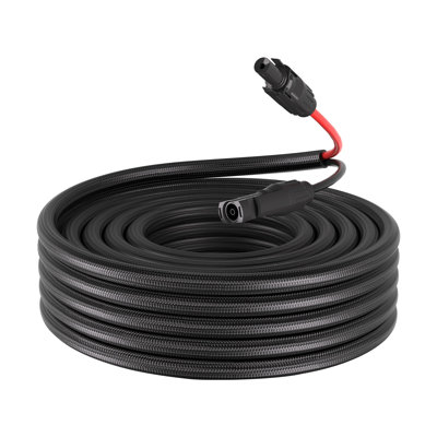 30 ft 10 AWG Solar Panel Extension Cable with Tinned Copper Conductors, Flame Retardant Sleeving, IP67 Waterproof Connectors for RV and Outdoor Use, Black and Red