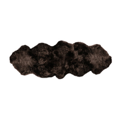  Tapis long en laine de mouton 2 pi x 6 pi - Double pelure de laine naturelle avec texture moelleuse pour la décoration intérieure