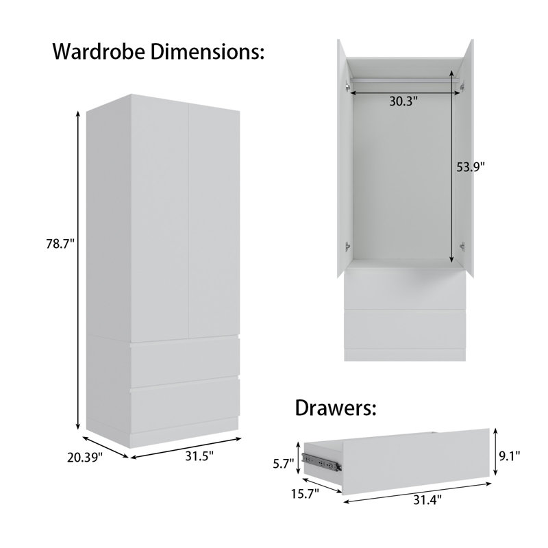 Chayton Wardrobe Armoire With Drawers