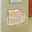 Porte-documents mural transparent en plastique avec ruban adhésif double face, ensemble de 4