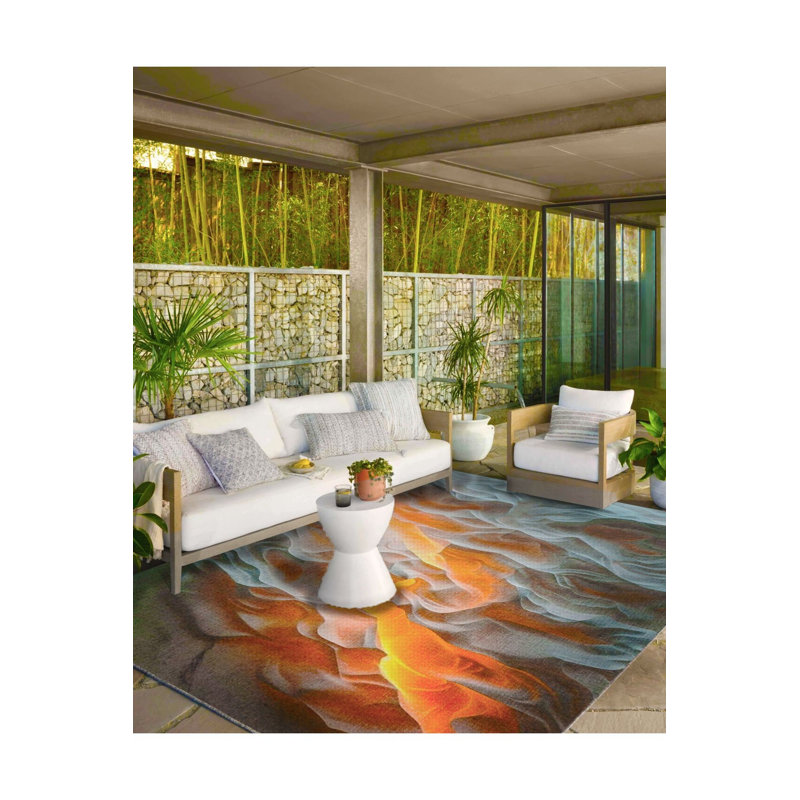Tapis tissé lavande lavable à la machine, Sous-tapis carré 3 pi 3 po inclus
