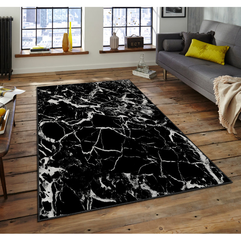 Luxurious Area Rug, 100% Polyester, 5.9 x 9.2 Feet | 740 g/m² Weight, Non-Slip Felt Dot Underside, Easy Clean Velvet Fabric, 0.08 in Pile Height | Machine Washable, Perfect for Living Room & Bedroom Décor