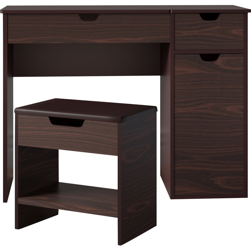 Smariti Vanity Set with Mirror & Stool | Ebern Designs