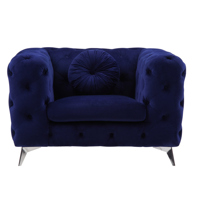 Fauteuil de pique-nique en velours bleu