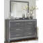 Lit à panneaux, commode, miroir, commode et table de chevet Lodanna-781159127