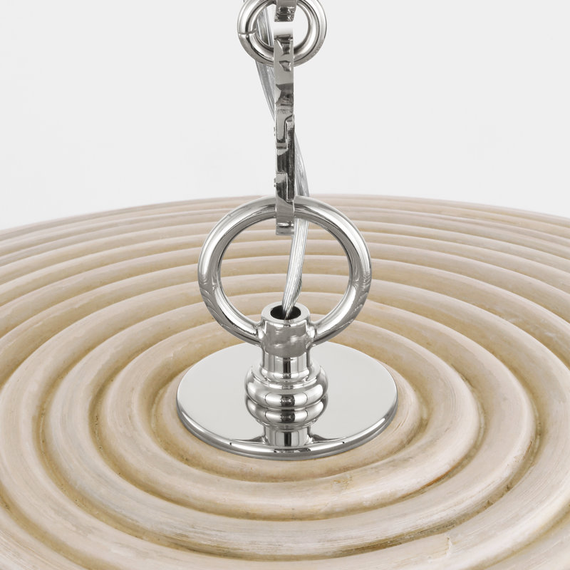 Emerson 1 - Light Pendant by Suzanne Kasler, 30 cm H x 46 cm W, Ash, Polished Nickel