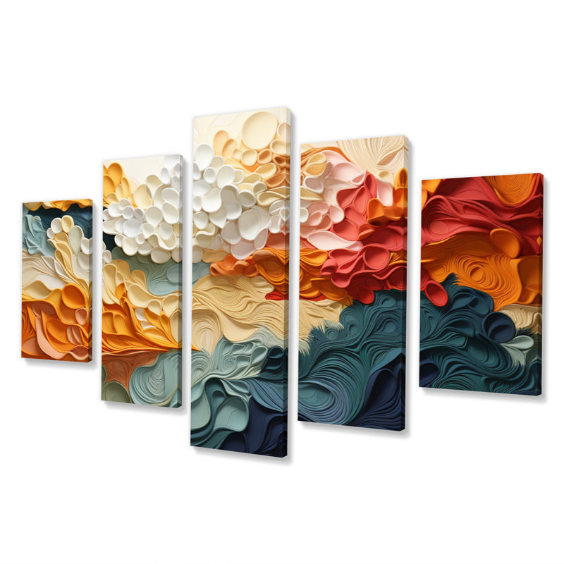 Biomorphism Forms VI - 5 Piece Wrapped Canvas Print
