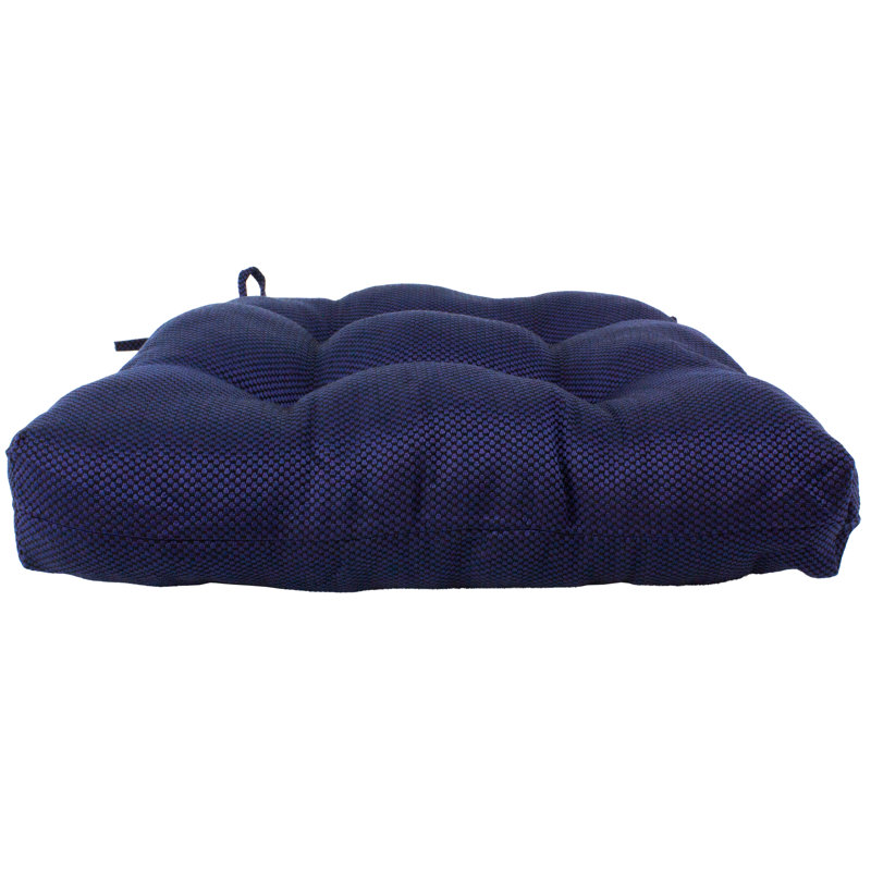 Patio D Indoor/Outdoor Seat Cushion, Indigo and Black