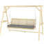 Balancelle d'extérieur ergonomique avec coussin amovible, tablettes latérales pratiques, hauteur du siège réglable et étagères rembourrées.