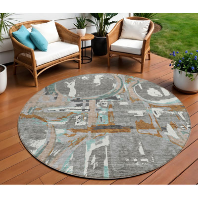 Tapis rond lavable à l'intérieur 8 pi