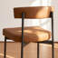 Ensemble de 2 tabourets de bar bruns modernes en similicuir avec dossier incurvé, tabouret de bar à hauteur de comptoir pour îlot de cuisine-1587859590-1587859589