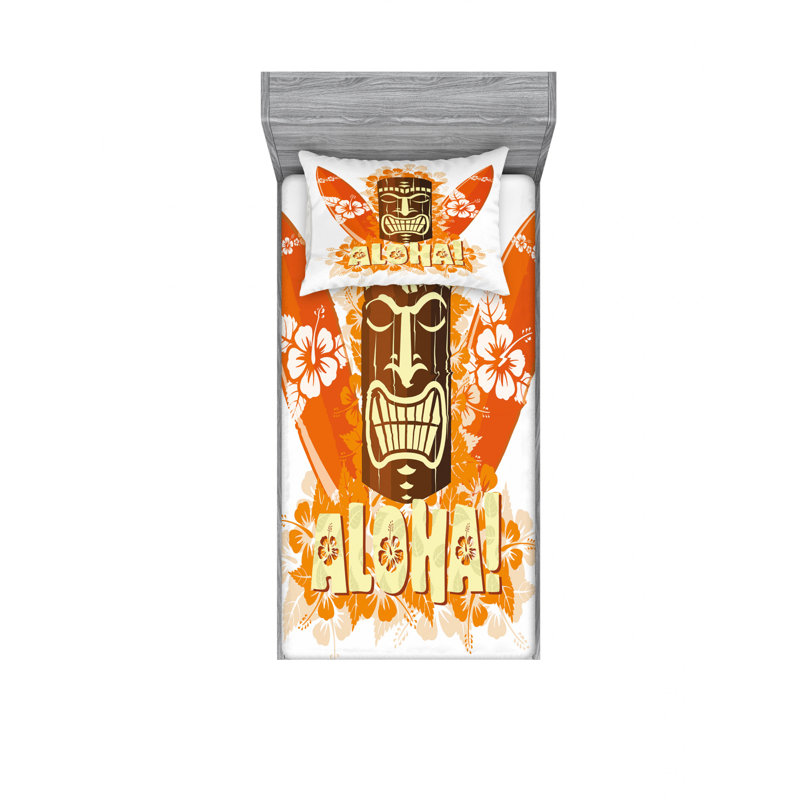 Ensemble de draps Hibiscus, Ensemble de draps pour lit simple TG avec drap-hou