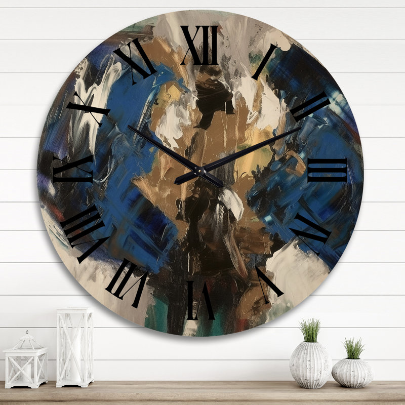 Horloge murale en bois massif Selman, Très grand