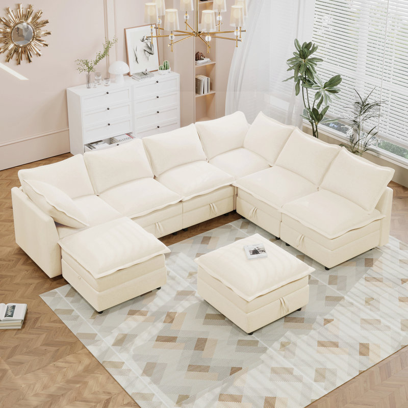 Canapé-lit modulaire 8 pièces avec rangement Mirod
